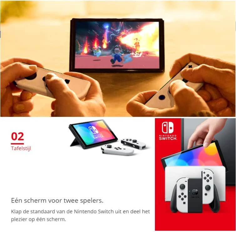 Nintendo Switch OLED konsolė (su Neon Raudona ir Neon Mėlyna Joy-Con)