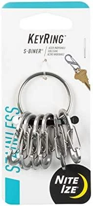 „Nite-Ize KeyRing+“ 6 x nerūdijančio plieno mikrokarabinai (KRGS-11-R3)