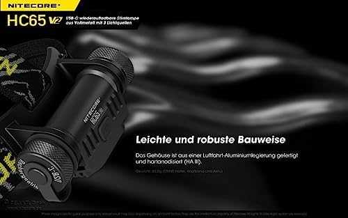 Priekinis žibintas Nitecore HC65 V2 1750lm USB-C