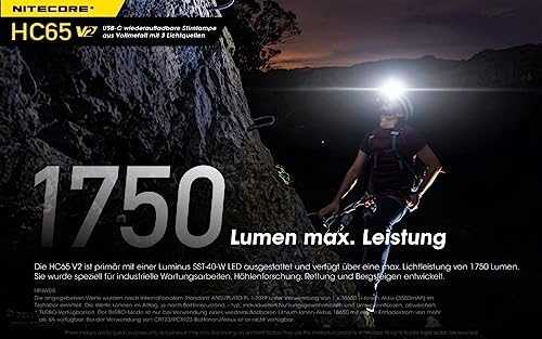 Priekinis žibintas Nitecore HC65 V2 1750lm USB-C