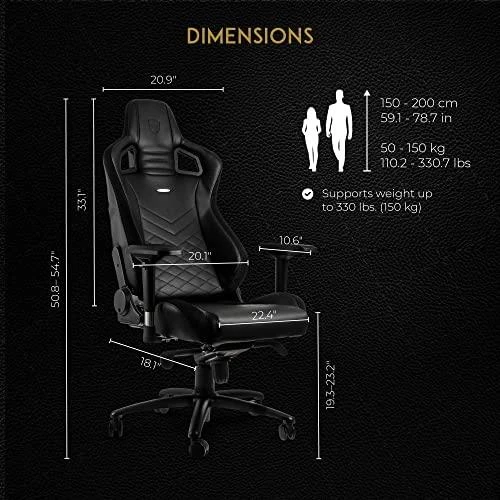 Žaidimų kėdė Noblechairs EPIC PU-Leather Gaming Chair, Juoda-mėlyna