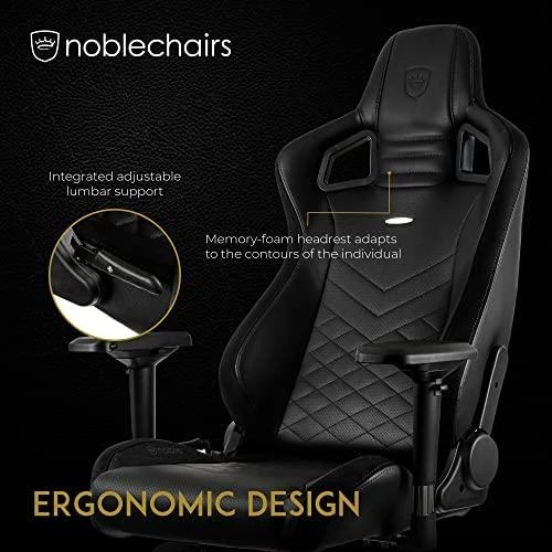Žaidimų kėdė Noblechairs EPIC PU-Leather Gaming Chair, Juoda-mėlyna