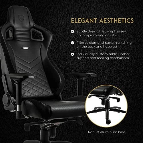 Žaidimų kėdė Noblechairs EPIC PU-Leather Gaming Chair, Juoda-mėlyna