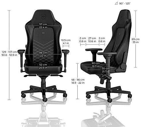 Žaidimų kėdė Noblechairs HERO PU-Leather Gaming Chair, Juoda-balta