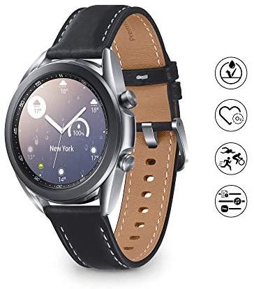 Išmanusis laikrodis Samsung Galaxy Watch 3 (41mm), Sidabrinės spalvos korpusas su juodos spalvos dirželiu