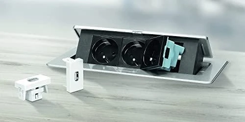 Orno NOEN USB x 2, dviejų prievadų modulinis 45x45 mm su USB įkrovikliu, 2.1A 5V DC, baltas