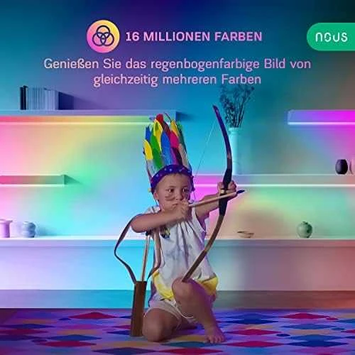 Skaitmeninės LED juostos komplektas su Wi-Fi valdikliu ir maitinimo šaltiniu, RGB IC, 10m, 36W, TUYA / Smart Life, NOUS
