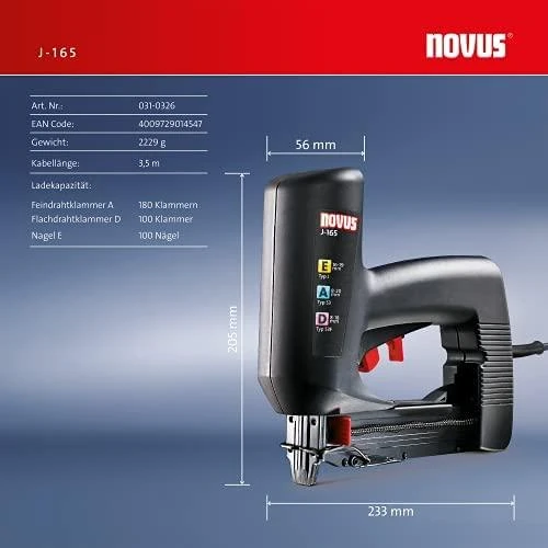 Elektrinis kabių pistoletas NOVUS J-165 EAD