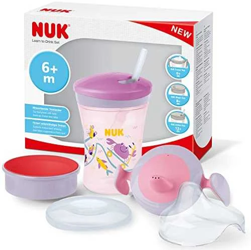 NUK LEARN TO DRINK SET puodelis mergaitei