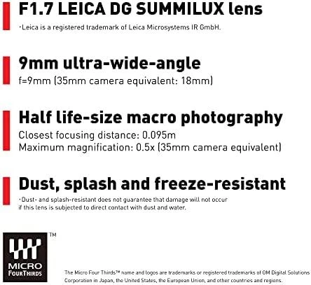 Objektyvas Panasonic Leica DG Summilux 9mm F1.7 lens for MFT