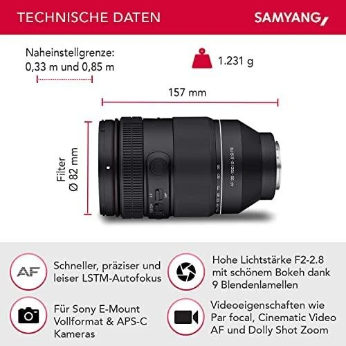 Objektyvas Samyang AF 35-150mm F2-2.8 Sony FE