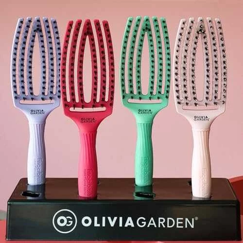 Plaukų šepetys džiovinimui Olivia Garden Fingerbrush Mint Medium