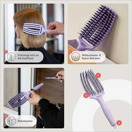 Plaukų šepetys džiovinimui Olivia Garden Fingerbrush Lavender Medium