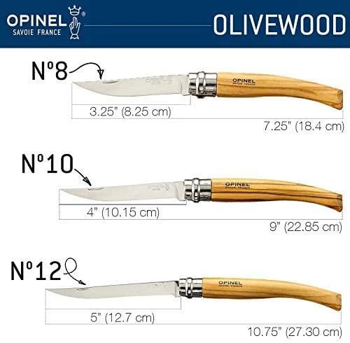Opinel peilis Nr.10 plonais ašmenimis - alyvmedžio rankena