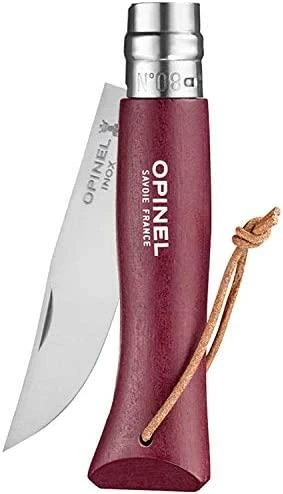 Peilis Opinel Trekking Nr.8 nerūdijančio plieno ašmenimis ir bordine rankena