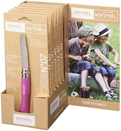 Vaikiškas peilis My first Opinel Nr.7 rožine rankena