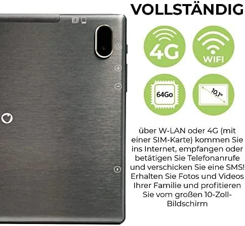 Planšetė Carruzzo ORDISSIMO ART0418 planšetinis kompiuteris 4G 64 GB 25,6 cm (10.1″) 4 GB Wi-Fi 5 (802.11ac) Android 10 Juoda