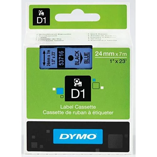 Juostelė DYMO D1 12mm x 7m, Juodai ant Mėlyno