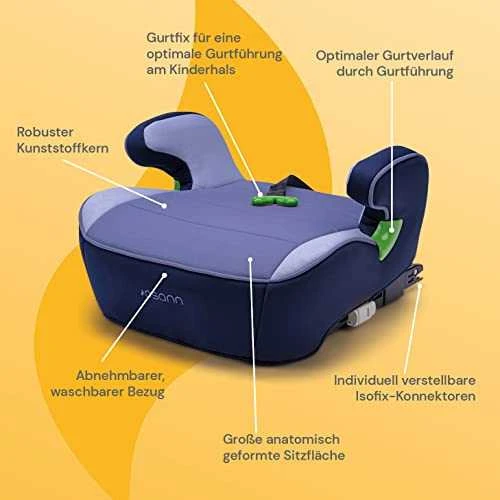 Osann Junior Isofix i-Size su Gurtfix diržu - stovas, sėdynės paaukštinimas | Pixel Navy