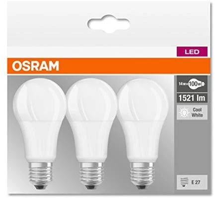 Osram Classic A, 13W, E27, 1521lm, 3 vnt.