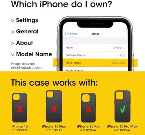 Otterbox Symmetry Clear Plus – apsauginis dėklas, skirtas iPhone 15 Pro Max, suderinamas su MagSafe (skaidrus)