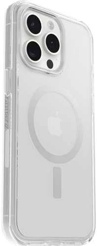 Otterbox Symmetry Clear Plus – apsauginis dėklas, skirtas iPhone 15 Pro Max, suderinamas su MagSafe (skaidrus)
