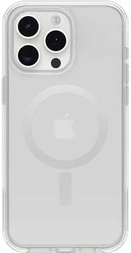 Otterbox Symmetry Clear Plus – apsauginis dėklas, skirtas iPhone 15 Pro Max, suderinamas su MagSafe (skaidrus)
