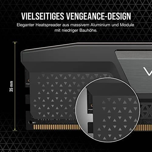 RAM Corsair VENGEANCE 32 GB, DDR5, 4800 MHz, kompiuteris/serveris, registracijos Nr., ECC Nr., 2x16 GB
