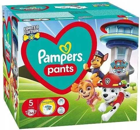 Pampers Active Baby Pants Sauskelnės-Kelnaitės - Šunyčių patrulių leidimo, 5 dydis, 12-17kg, 66 vnt.