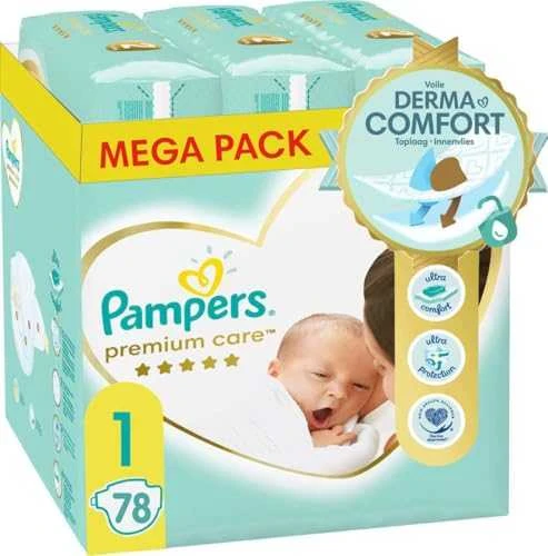 Pampers Premium Care Sauskelnės, 1 Dydis (Mini), 72 Sauskelnės, 2–5kg