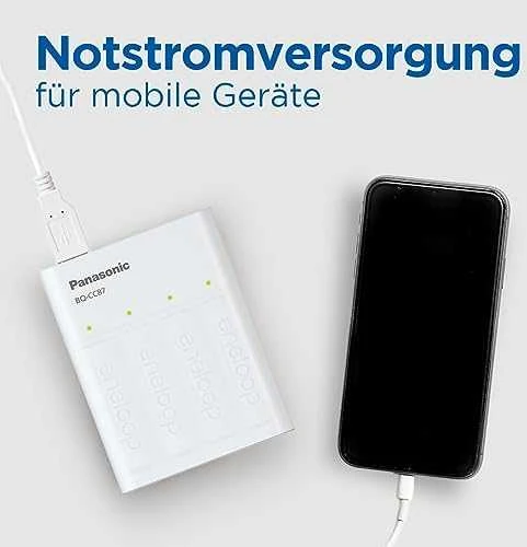 Įkroviklis Panasonic ENELOOP K-KJ87MCD40USB, 2,25 V; +(4xAA)