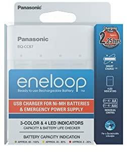 Panasonic Loader BQ-CC87USB Powerbank + Eneloop R6/AA 1900mAh, 4 Vnt.