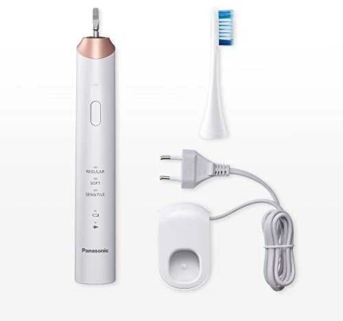 Panasonic | Sonic Elektrinis dantų šepetėlis | EW-DC12-W503 | Įkraunamas | Suaugusiems | Šepetėlių skaičius galvutės įeina 1 | Number of teeth brushing modes 3 | Sonic technology | Golden Baltas
