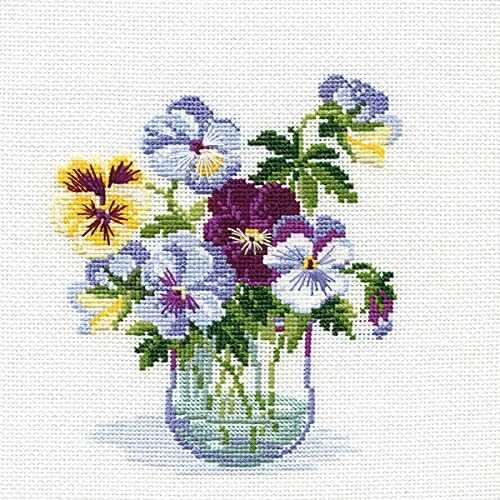 RIOLIS – Create It Yourself – Siuvinėjimo rinkinys „Našlaitės“ 835 (20x20 cm)