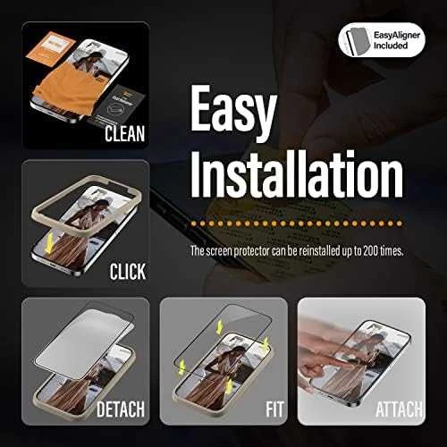 Panzer Glass PanzerGlass™ Privatumo ekrano apsauga Apple iPhone 14 Pro Max | Itin platus pritaikymas w. EasyAligner