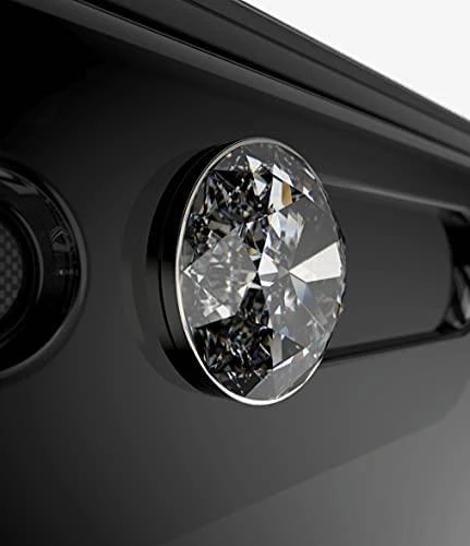 Panzer Glass PanzerGlass E2E Super+ grūdintas stiklas su fotoaparato dangteliu su Swarovski kristalu, skirtas iPhone XR / 11 - su juodu rėmeliu