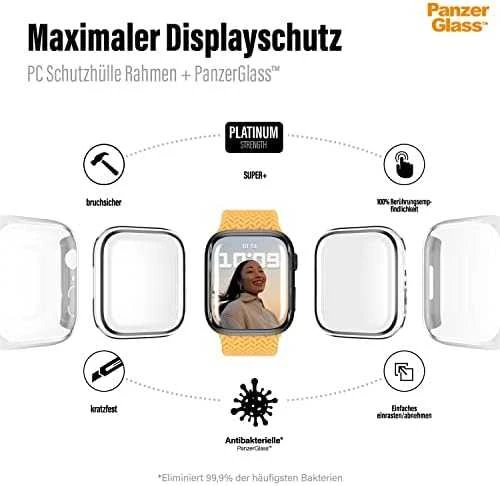 Panzer Glass PanzerGlass Viso korpuso Apple Watch 7 45mm ekrano apsauga, Skaidrus