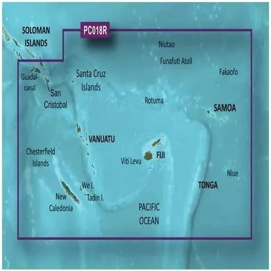 Garmin Naujosios Kaledonijos - Fidžio pakrančių žemėlapiai BlueChart g3 Vision | VPC018R | microSD™/SD™