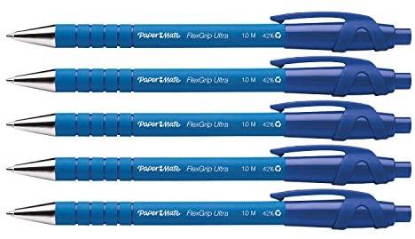 Papermate 5 vnt. automatiniai rašikliai Paper Mate Flexgrip Ultra, mėlyni