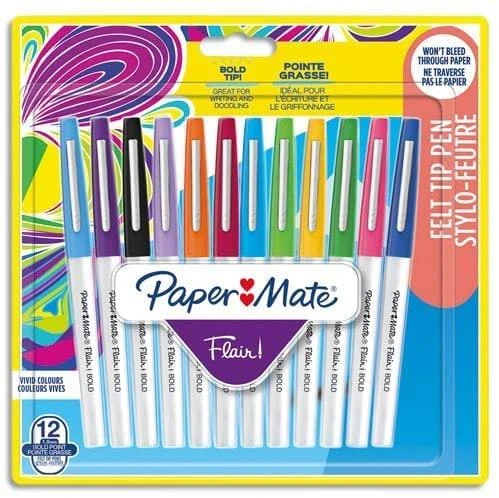Tušinukų rinkinys piešimui PaperMate Flair Bold 12 (1,2mm) - 2138474
