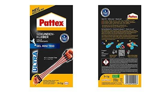 Pattex Sekundenkleber Mini-Trio Gel, 3 Tuben mit je 1g