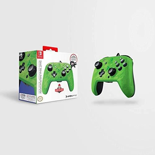 PDP Delux+ Audio Camo Žalias laidinis valdiklis skirtas Nintendo Switch