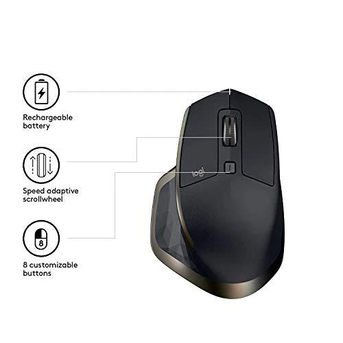 Belaidė pelė Logitech MX Master. Juoda