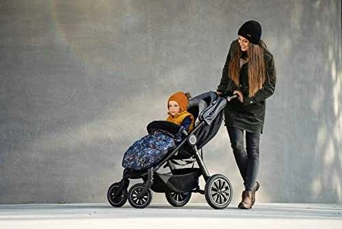 Petite&Mars Žieminis vežimėlio miegmaišis, keturi viename daugiafunkcinis, vandeniui ir vėjui atsparus, su nuimamu kailiu, sportiniam vežimėliui ir automobilinei kėdutei, šiltas vokelis kūdikiui