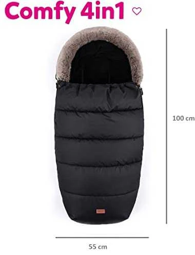 Petite&Mars Comfy 4in1 - žieminė kojytė vežimėliui | Amžinai Juodas