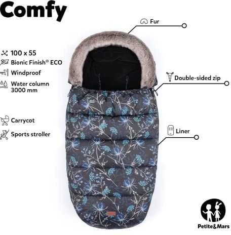 Petite&Mars Comfy 4in1 - žieminė kojytė vežimėliui | Amžinai Juodas