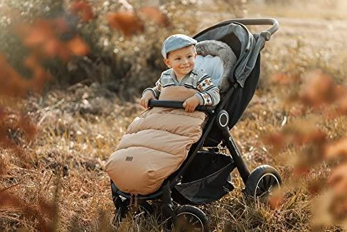 Petite&Mars Žieminis vežimėlio miegmaišis, keturi viename daugiafunkcinis, vandeniui ir vėjui atsparus, su nuimamu kailiu, sportiniam vežimėliui ir automobilinei kėdutei, šiltas vokelis kūdikiui