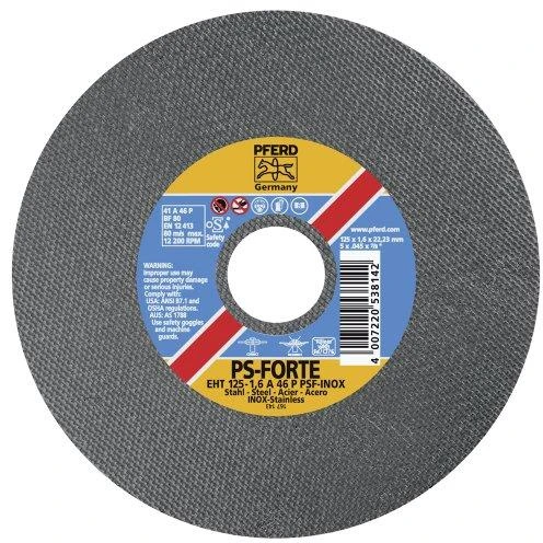 Nerūd. plieno pjovimo diskas PFERD EHT 125x1,6mm A46 P PSF-INOX