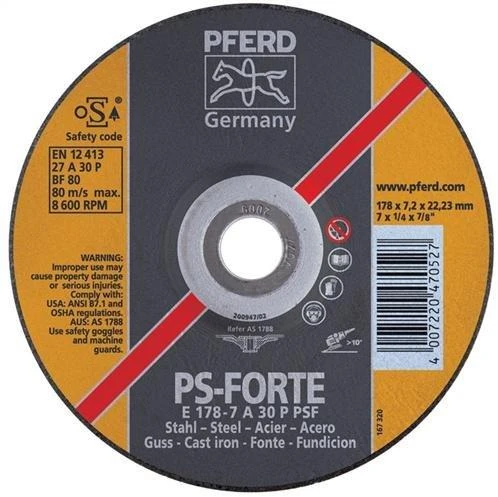 Plieno šlifavimo diskas PFERD PSF Ø230x7x22mm A30