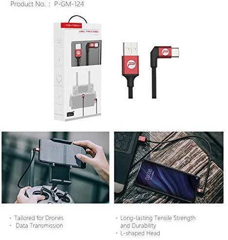 PGYTECH USB A - C tipo kabelis 35 cm